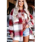 Zephyr Plaid Oversized Shacket (Burgundy)