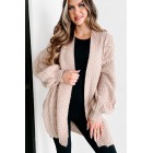 What You Need Open Front Knit Cardigan (Beige)