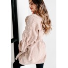 What You Need Open Front Knit Cardigan (Beige)