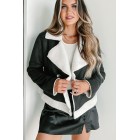 Western Sunsets Faux Shearling Jacket (Black)