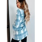 Easy To Read Long Plaid Shacket (Blue)