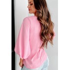 Road To Greatness Lantern Sleeve Top (Pink)