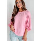 Road To Greatness Lantern Sleeve Top (Pink)