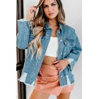 Candid Feelings Distressed Denim Jacket (Medium Denim)