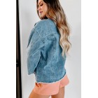 Candid Feelings Distressed Denim Jacket (Medium Denim)