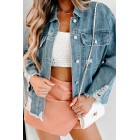 Candid Feelings Distressed Denim Jacket (Medium Denim)