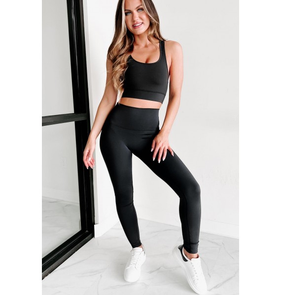 Out Here Lifting Weights Two Piece Legging Set (Black)