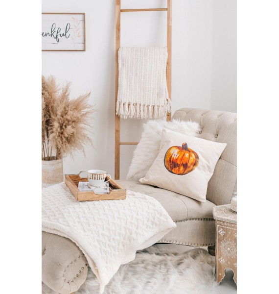 Pumpkin Canvas Throw Pillow (Pumpkin)