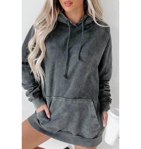 Mineral Wash Hoodie ( Black)