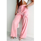 Always Around Satin Cargo Pants (Pink)