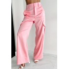 Always Around Satin Cargo Pants (Pink)