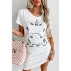 Champagne Is The Answer Graphic T-Shirt Dress (White) - Print On Demand