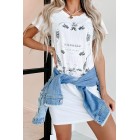 Champagne Is The Answer Graphic T-Shirt Dress (White) - Print On Demand