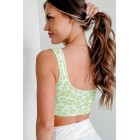 Being Bright Floral Padded Sports Bra (Green)