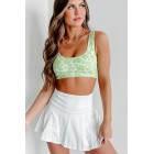 Being Bright Floral Padded Sports Bra (Green)