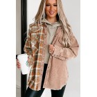 Asheville Adventures Plaid/Corduroy Contrast Shacket (Taupe Multi)