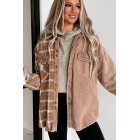 Asheville Adventures Plaid/Corduroy Contrast Shacket (Taupe Multi)