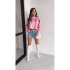 Dramatic Love Graphic Crop Sweater (Pink/Red)